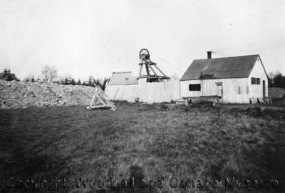 Historic photograph of the Came Well shaft being dug in winter 1904 to 1905